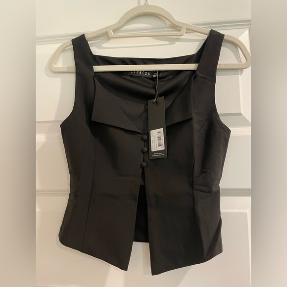 Lioness Black Cut Out Fitted Tank Top - Picture 2 of 3